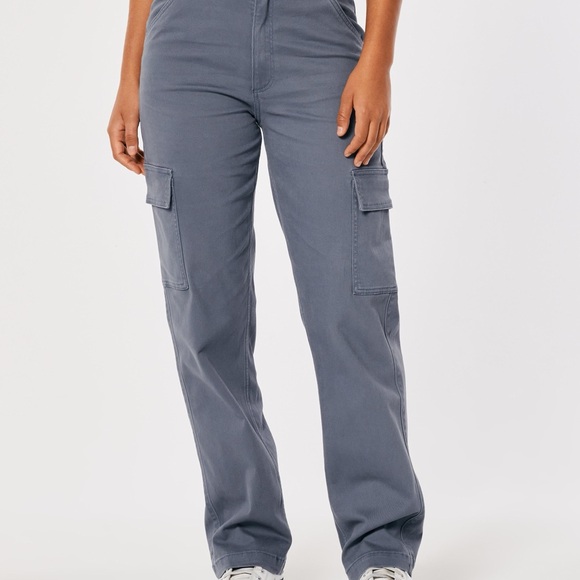 Hollister Women's Charcoal Ultra High Rise Dad Cargo Pants Sz 25 - Picture 9 of 9